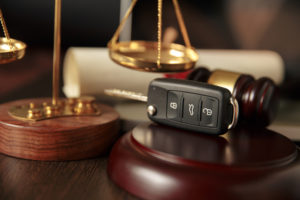 DUI Lawyer Baltimore MD - Gavel Scales of Justice and Car Keys