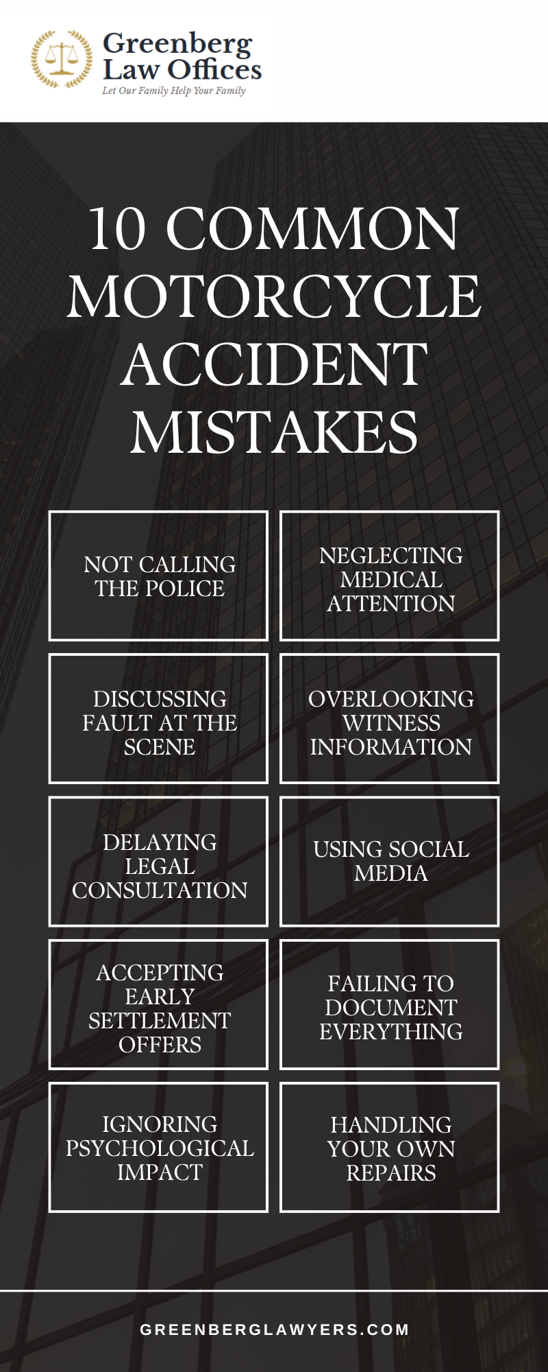 10 Common Motorcycle Accident Mistakes Infographic