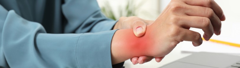 Wrist pain and inflammation, possibly from a nerve injury