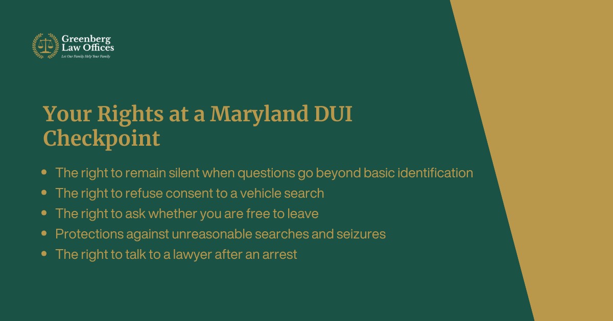 Your Rights at a Maryland DUI Checkpoint